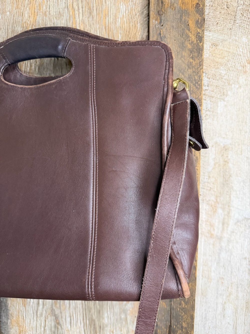 VTG Coach 9995 Brown Leather Large Shopper Tote Bucket Satchel - Picture 6 of 16